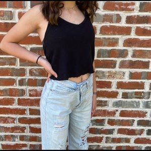Black cropped tank top